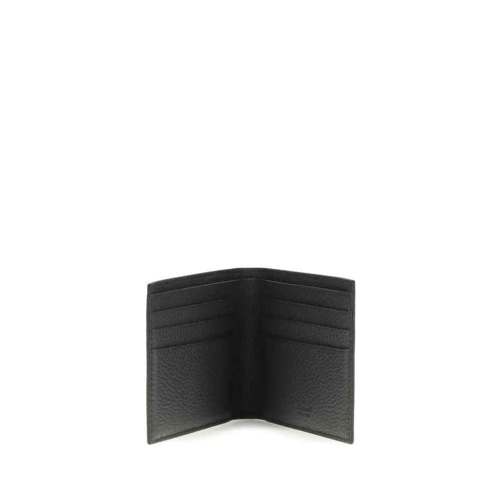 Ferragamo Black Calf Leather Bos Taurus Wallet