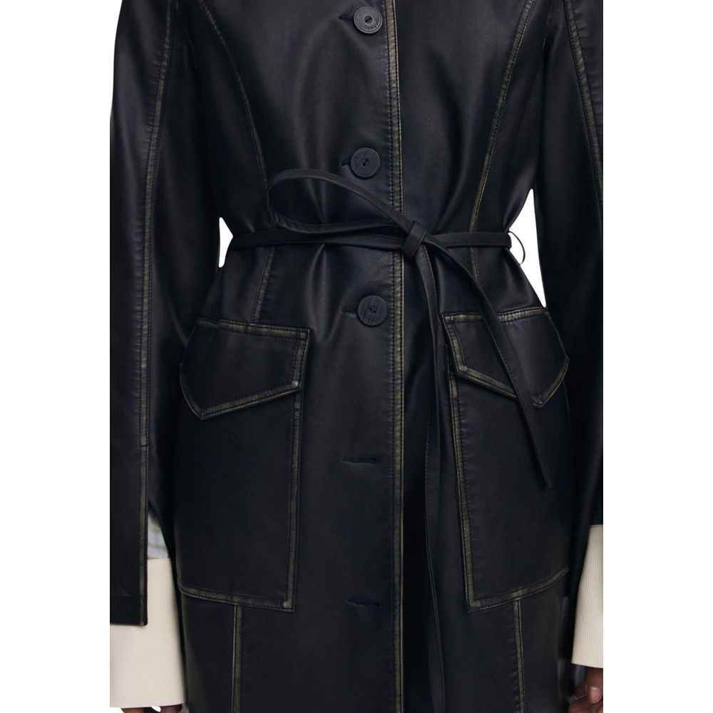 Desigual Black Polyethylene Coat