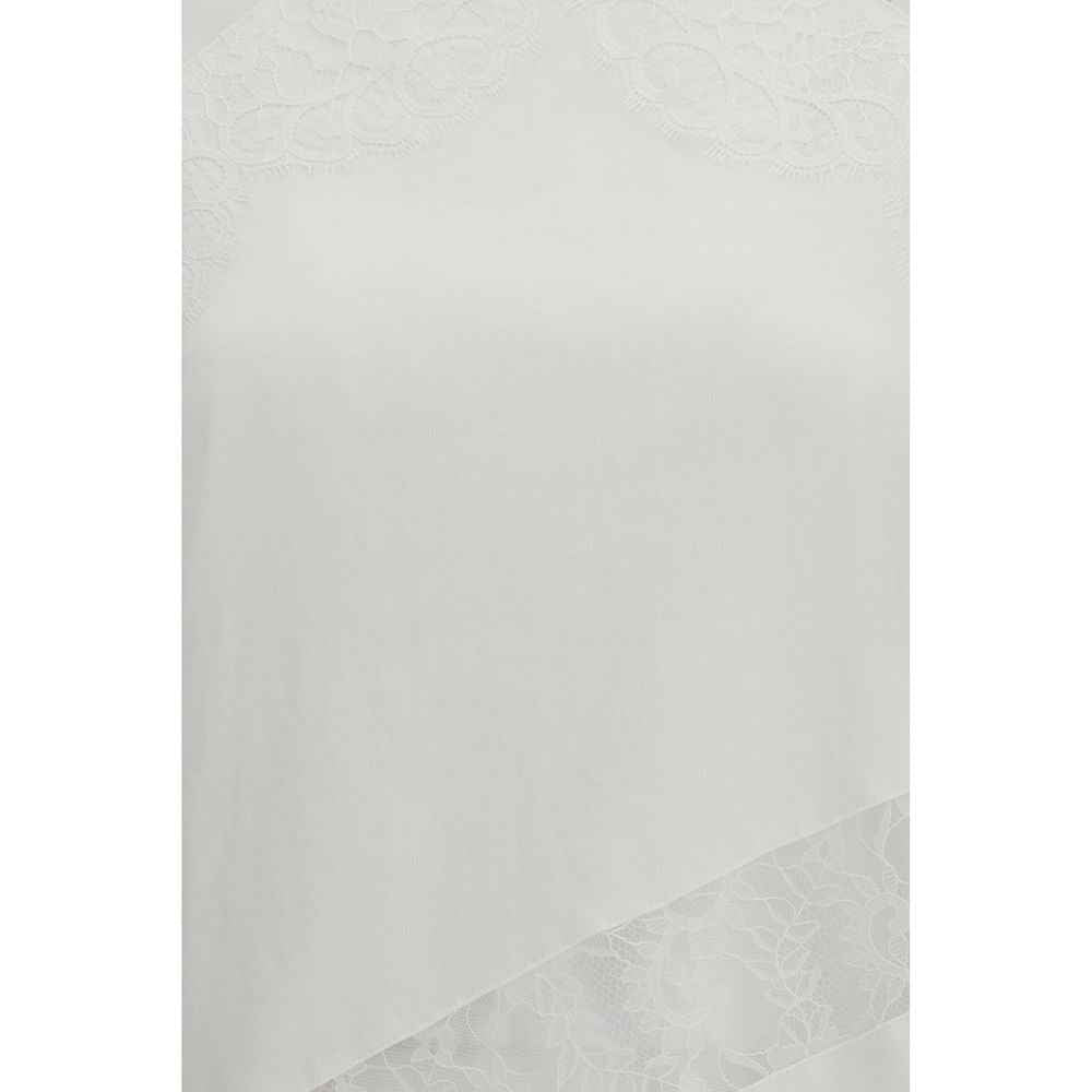 PINKO White Cotton Sleeveles T-Shirt