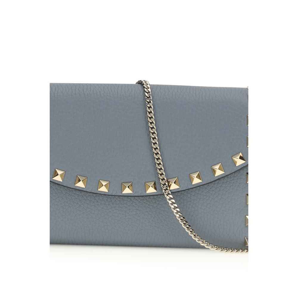 Valentino Garavani Blue Calf Leather Bos Taurus Wallet