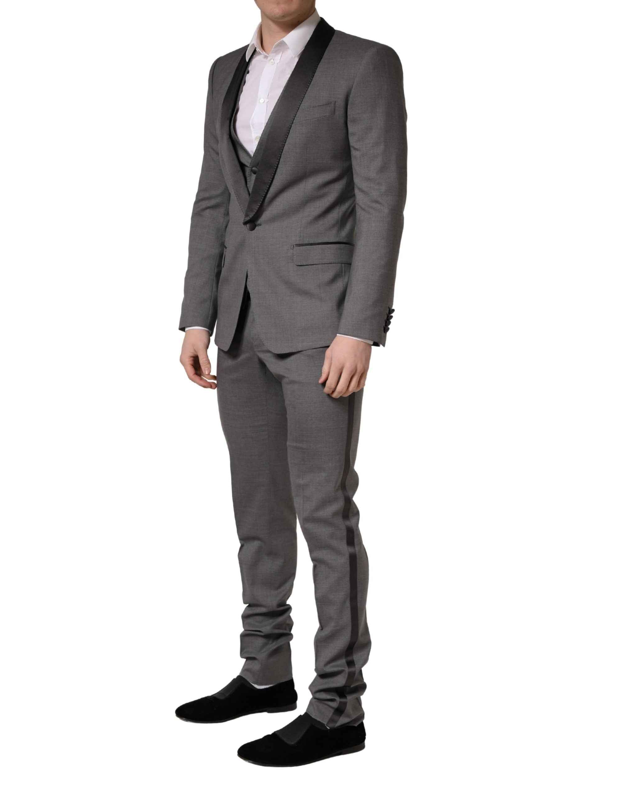 Dolce & Gabbana Gray Wool Single Breasted 1 Button 3PC Suit