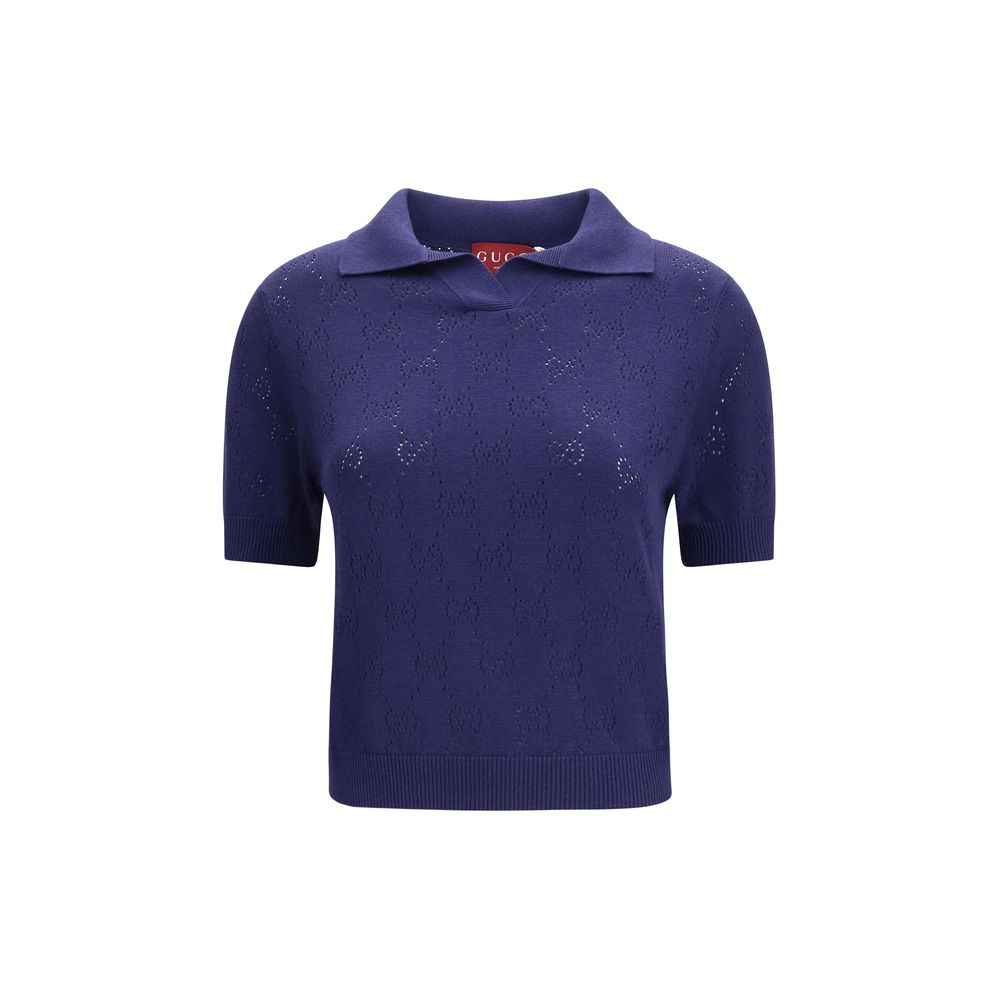 Gucci Blue Silk Dress Shirt