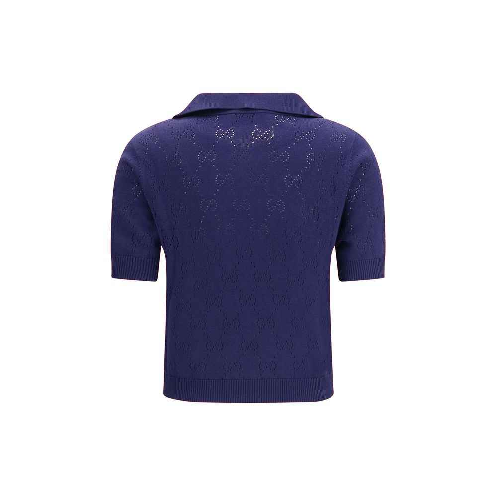 Gucci Blue Silk Dress Shirt