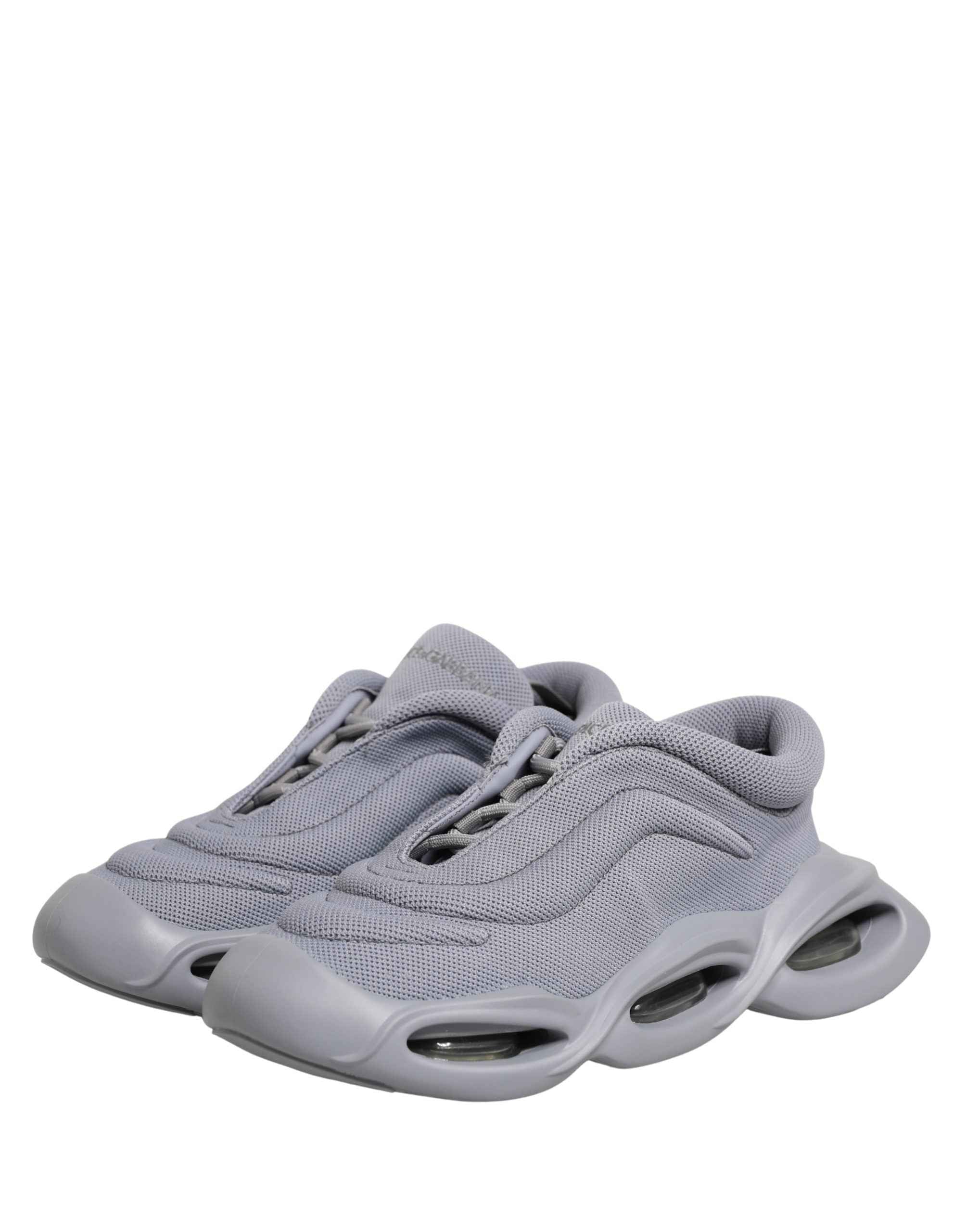 Dolce & Gabbana Gray Slip On Wave Low Top Sneakers