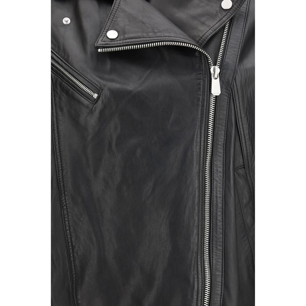 PINKO Black Lambskin Leather Jacket