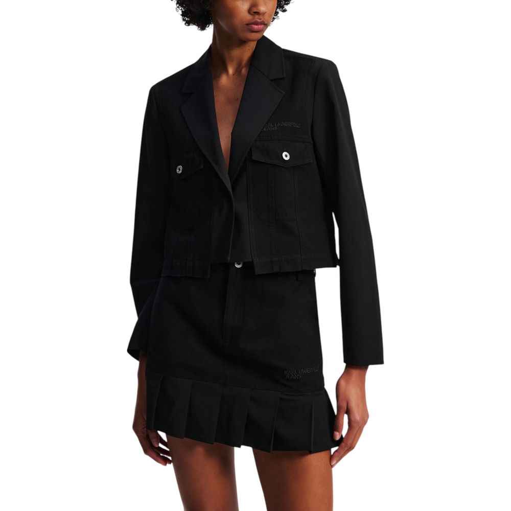 Karl Lagerfeld Black Polyester Blazer