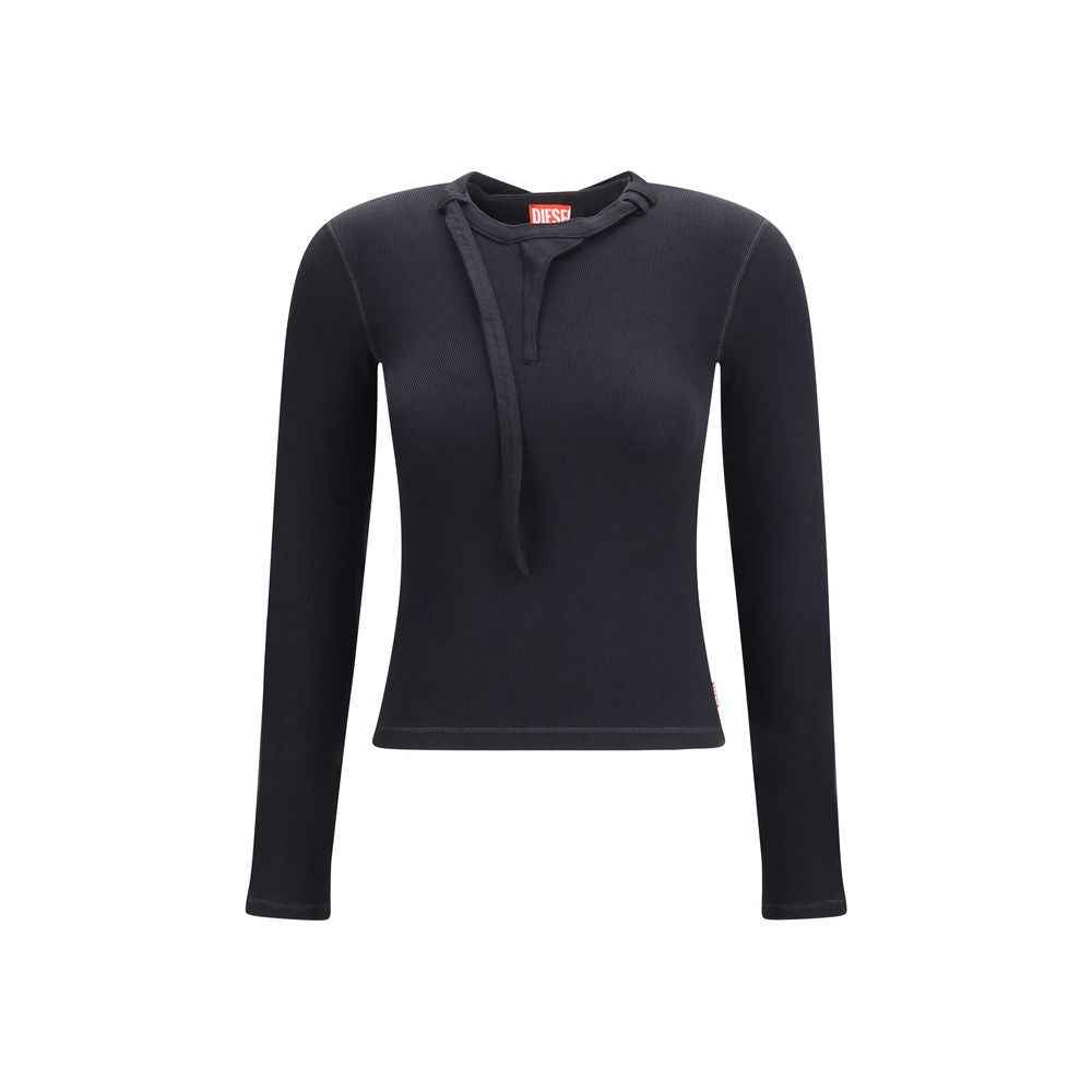 Diesel Black Cotton Long Sleeve T-Shirt