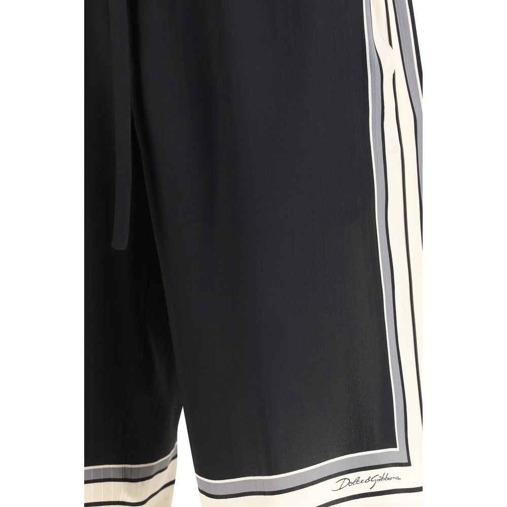 Dolce & Gabbana Black Silk Bermuda Shorts