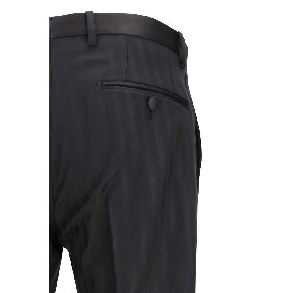 Dolce & Gabbana Black Wool Oves Aries Dress Pants