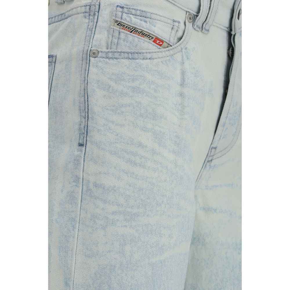 Diesel Blue Cotton Straight-Leg Jeans