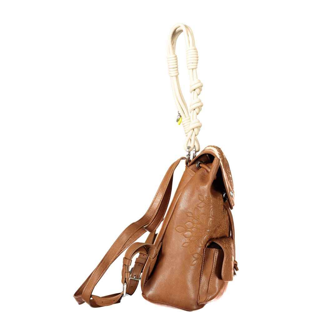 Desigual Marrone Poliuretano Women Backpack