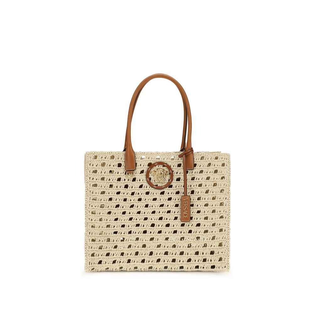 Versace Beige Cotton Shoulder Bag