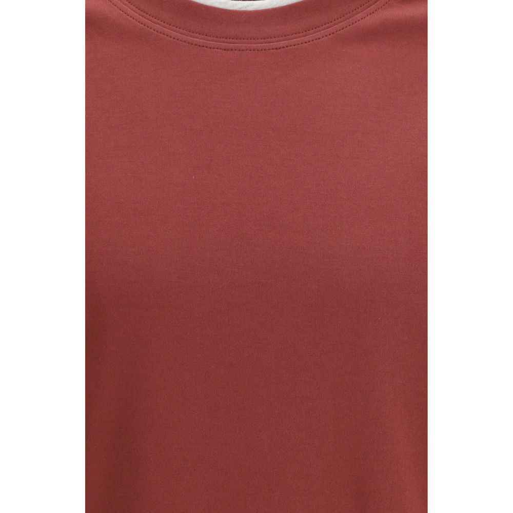 Brunello Cucinelli Bordeaux Cotton T-Shirt