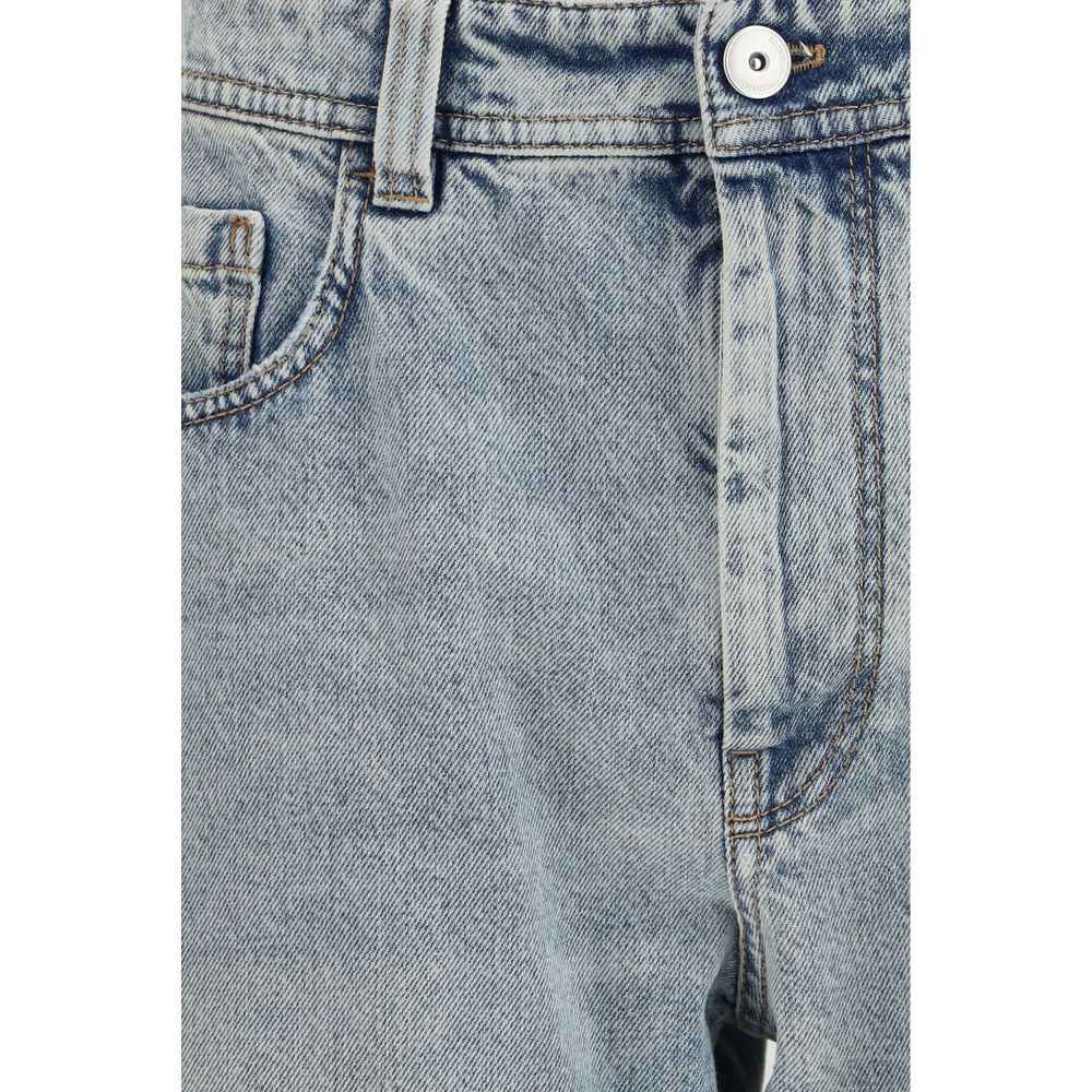 Brunello Cucinelli Blue Cotton Straight-Leg Jeans