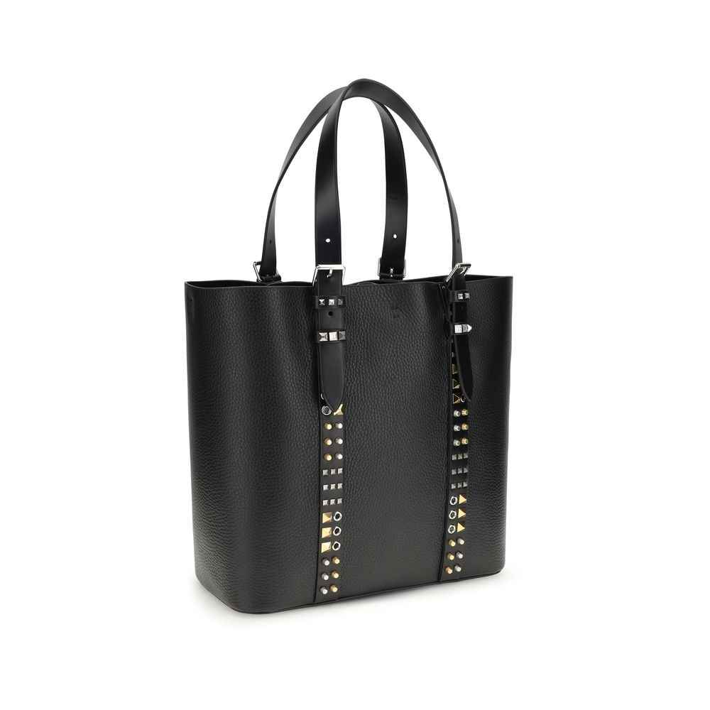 Valentino Garavani Black Calf Leather Bos Taurus Shoulder Bag