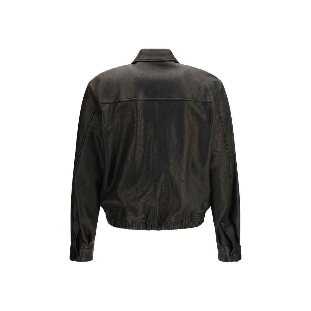 Saint Laurent Black Lamb Ovis Aries Aries Leather Jacket