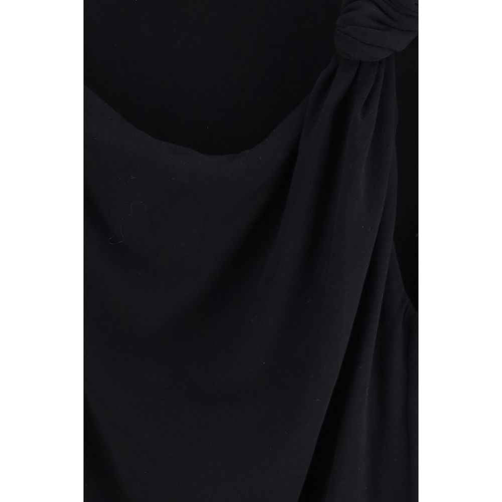 PINKO Black Cotton Sleeveles T-Shirt