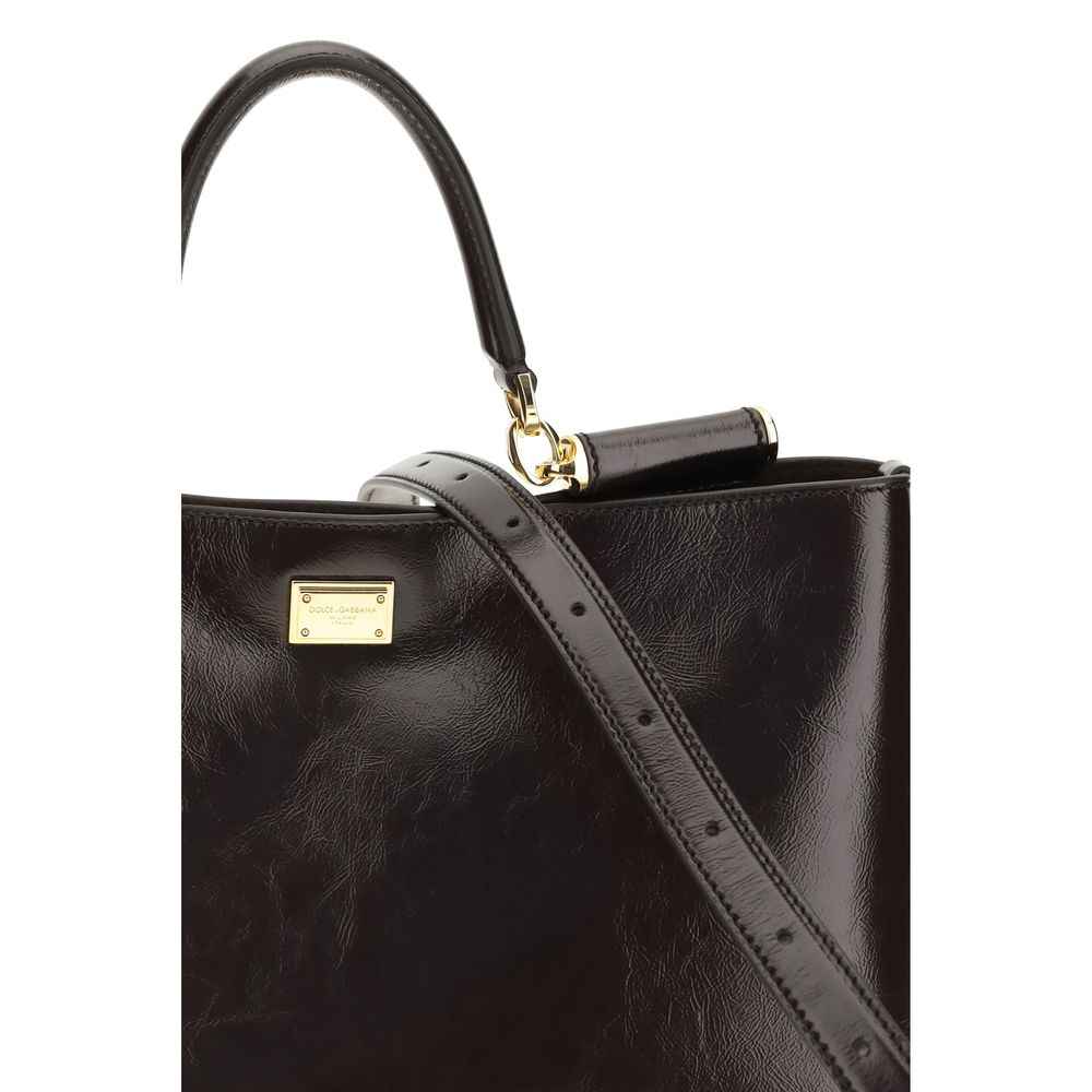 Dolce & Gabbana Brown Calf Leather Bos Taurus Shoulder Bag
