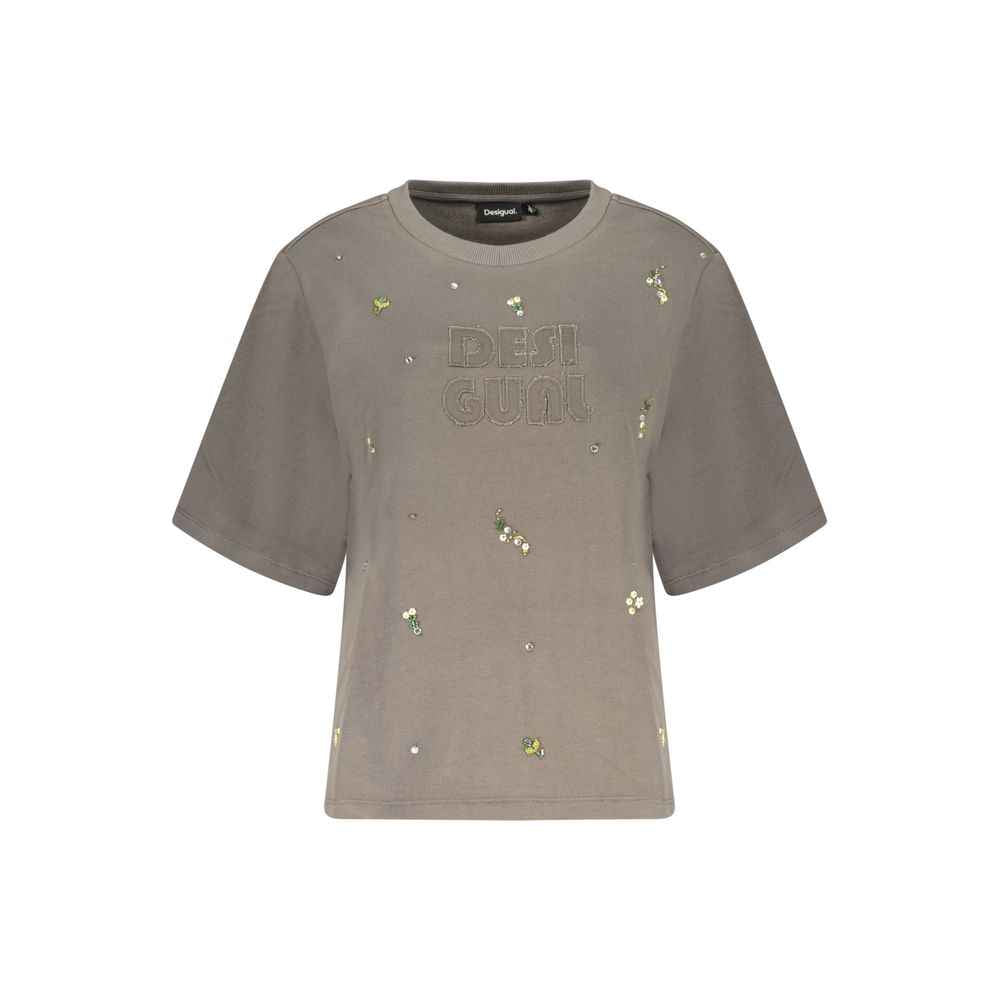 Desigual Grigio Cotton Women Sweatshirt