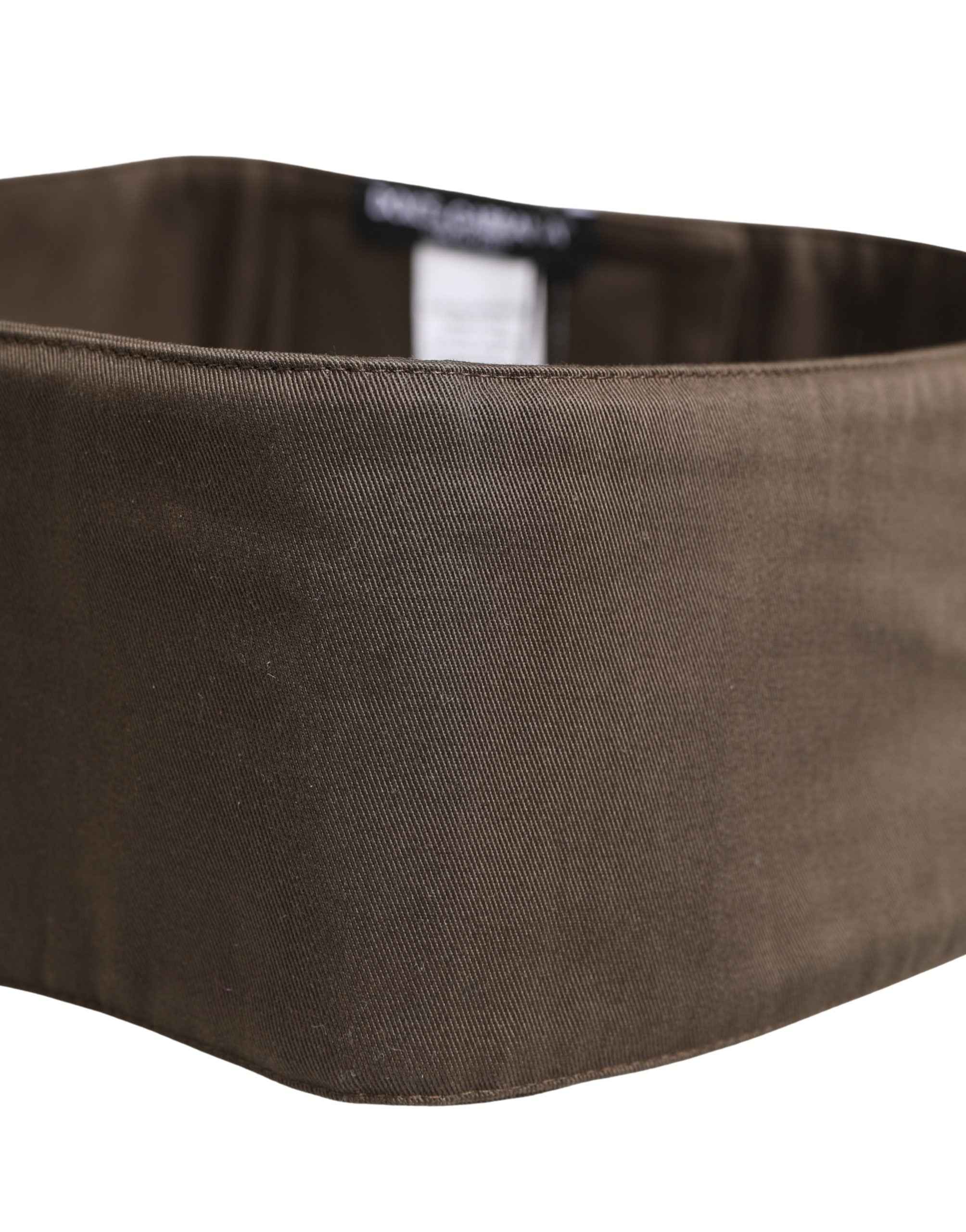 Dolce & Gabbana Brown Viscose Wide Belt Waist Cummerband Men