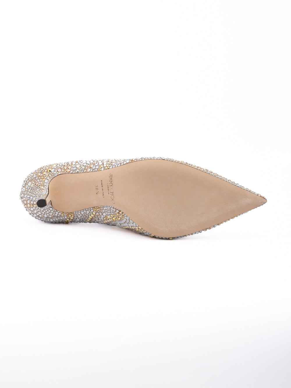Jimmy Choo Gold Mix Crystal Love 85 Pumps