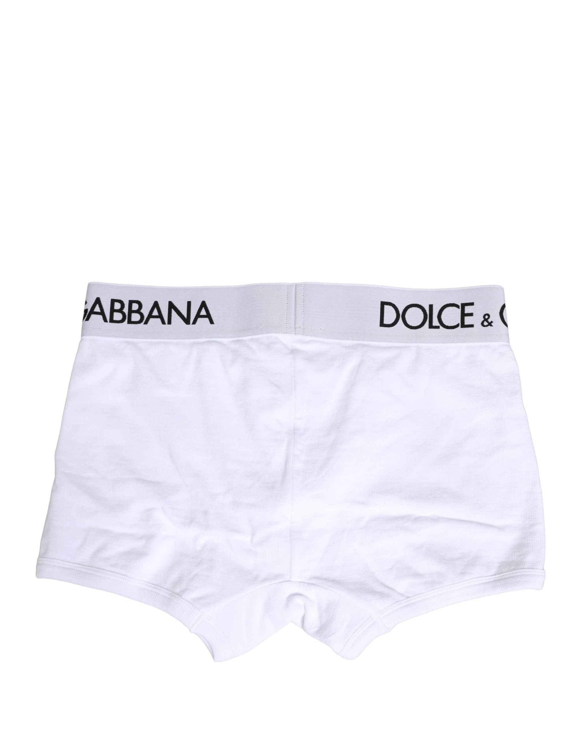 Dolce & Gabbana White Logo Waistband Regular Boxer Underwear