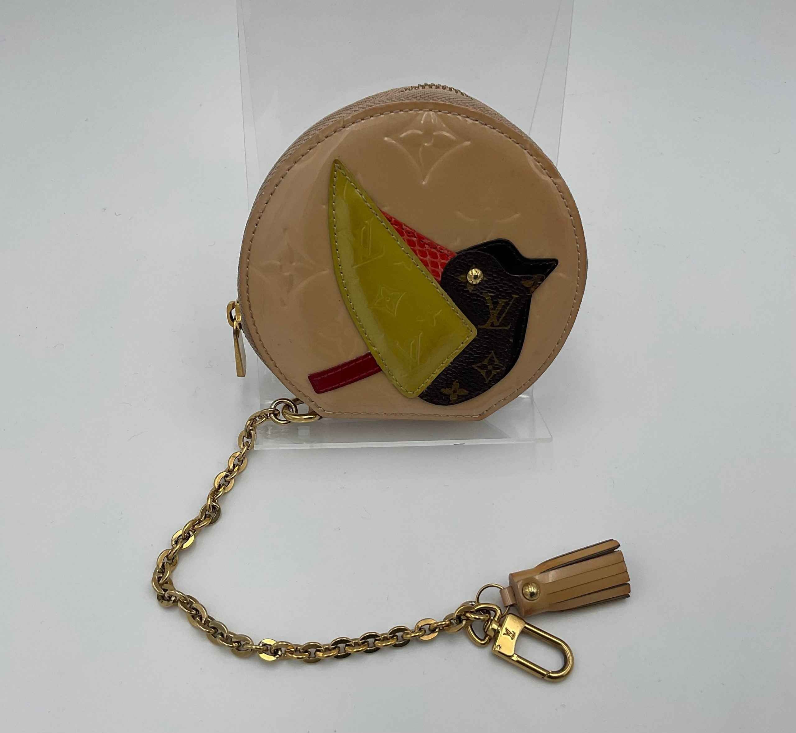 Louis Vuitton LOUIS VUITTON Micro Boite Chapeau Patent Patchwork LV Bird Coin Purse