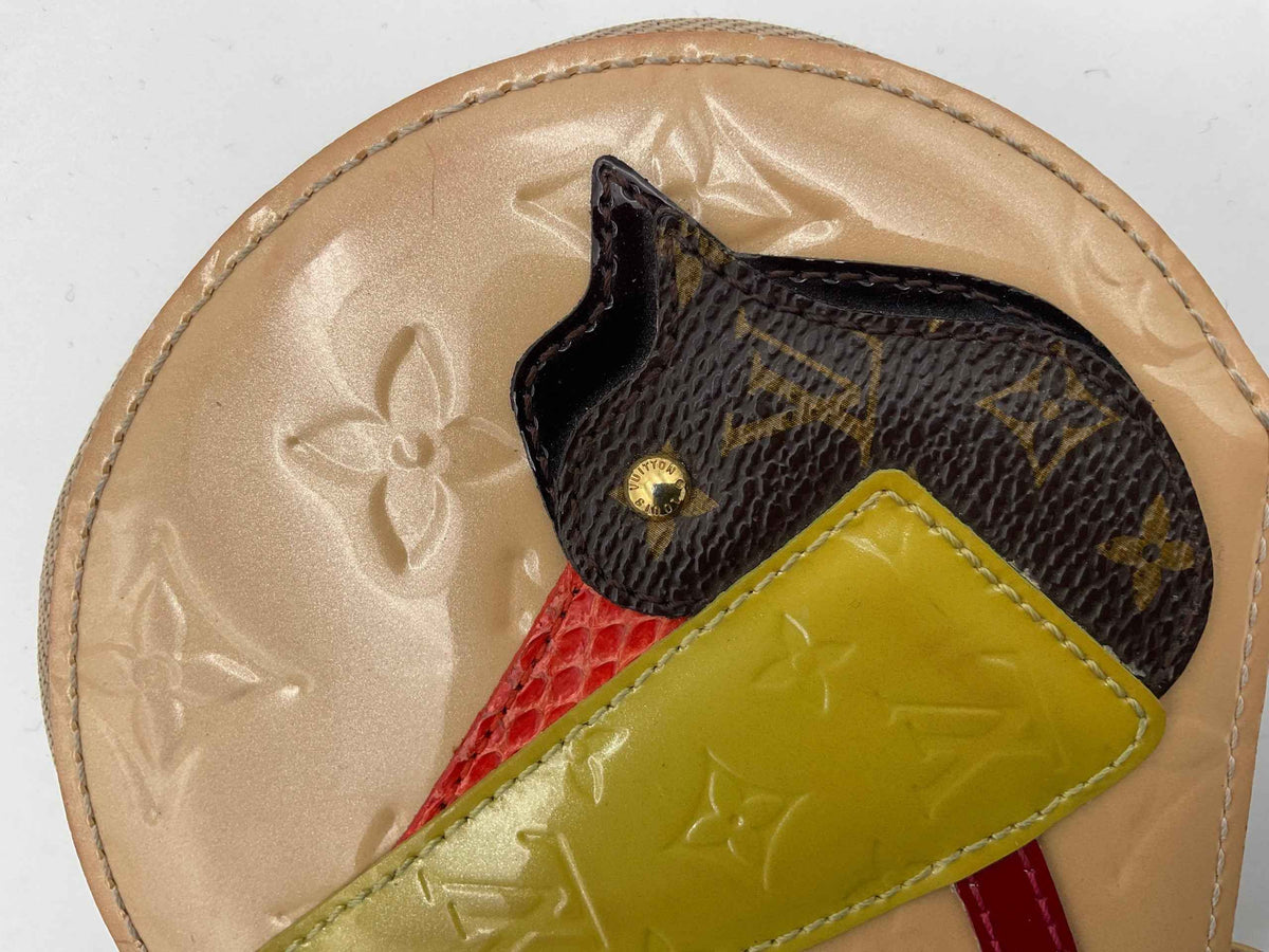 Louis Vuitton LOUIS VUITTON Micro Boite Chapeau Patent Patchwork LV Bird Coin Purse