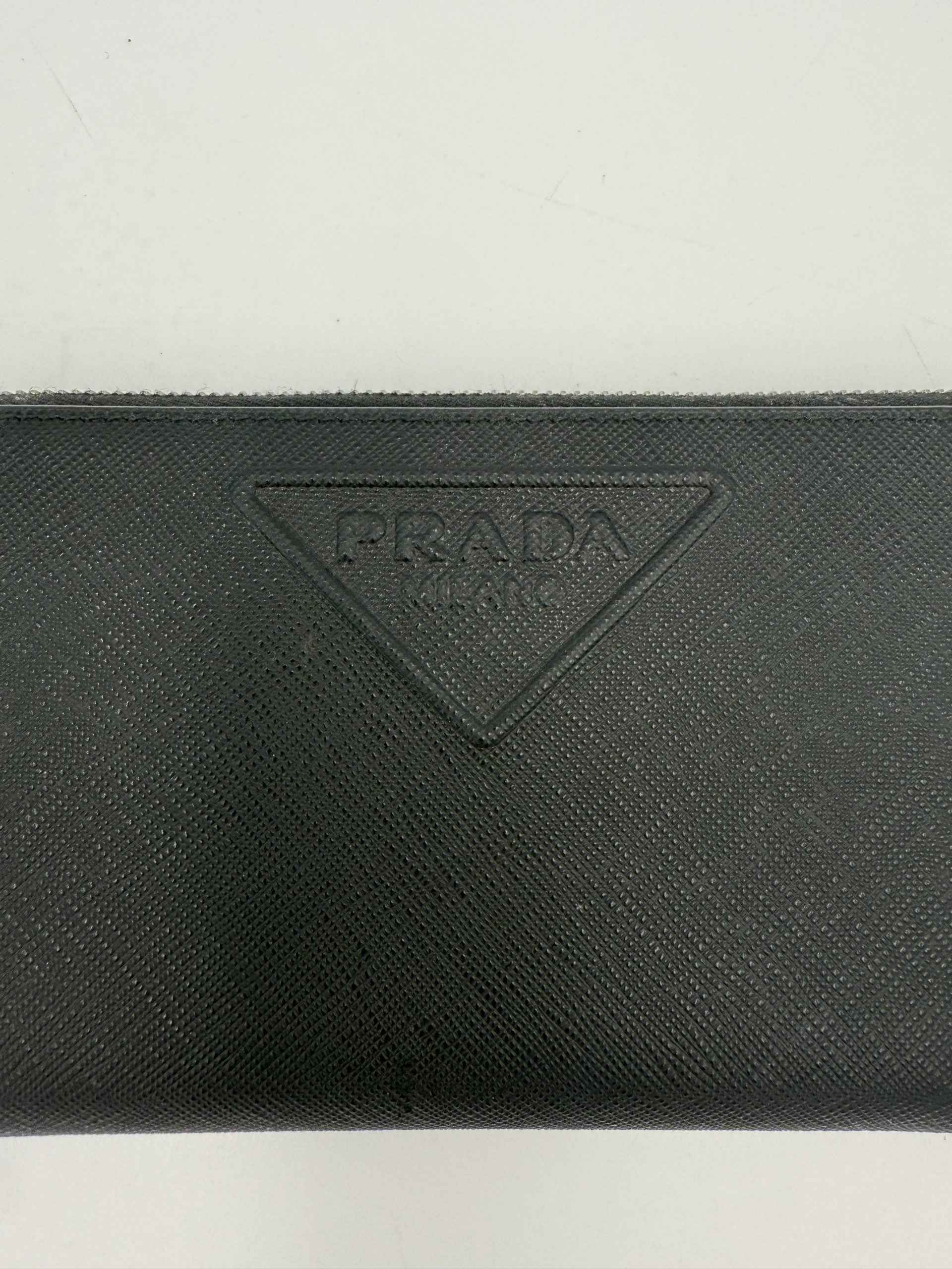 Prada PRADA Zip in Saffiano Leather Wallet