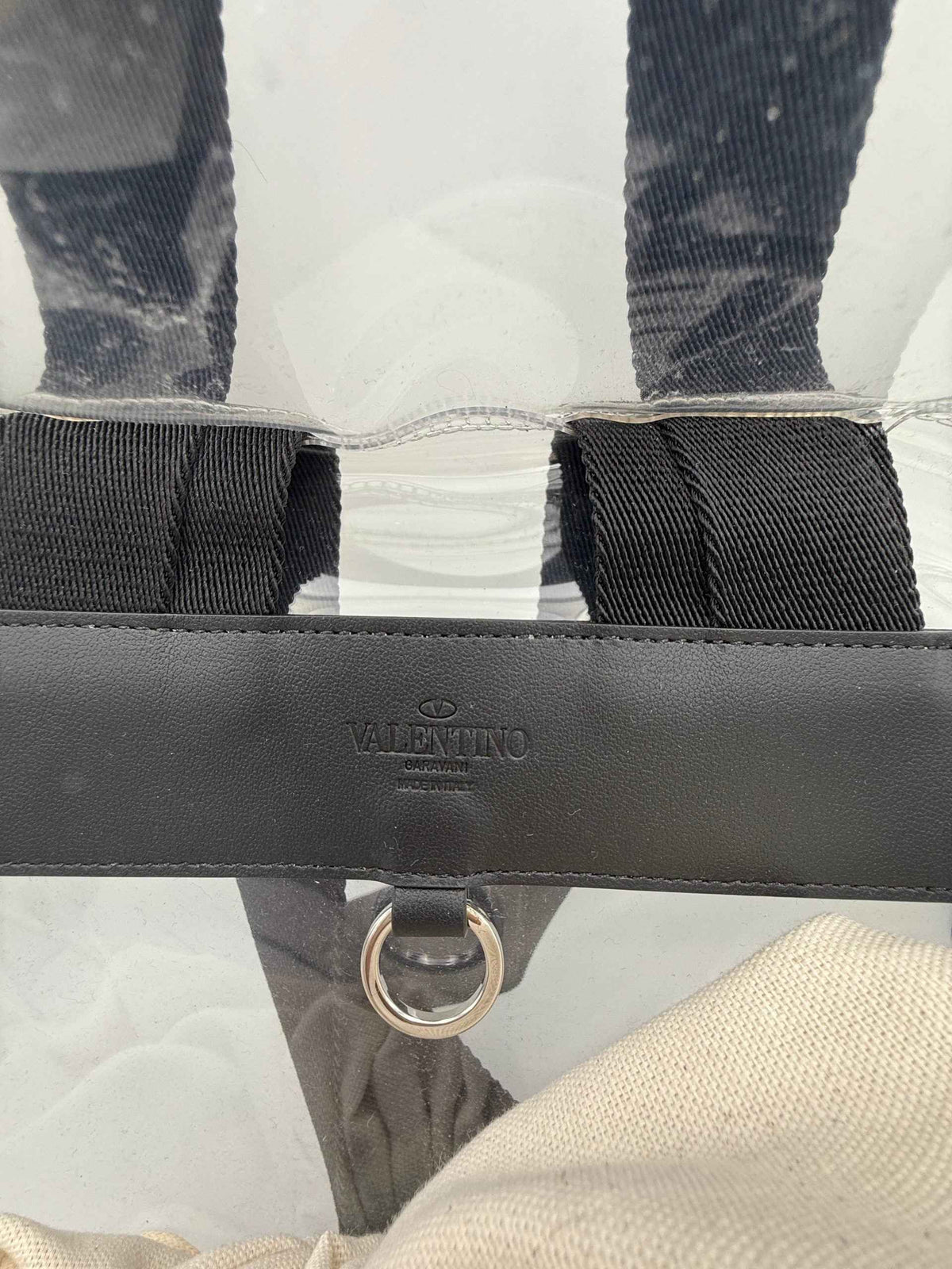 Valentino Garavani VALENTINO GARAVANI Leather and Transparent Plastic Backpack