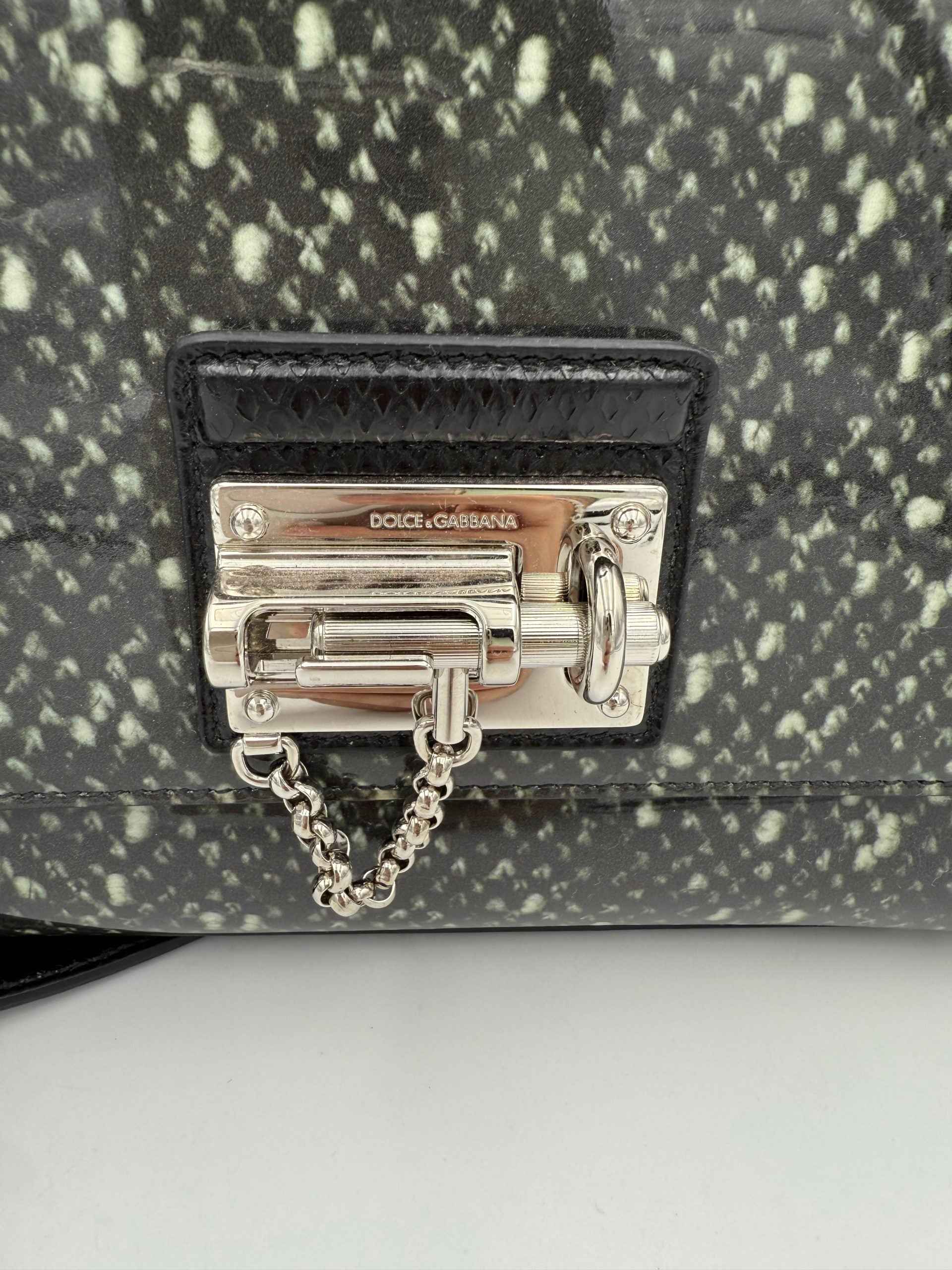 Dolce & Gabbana DOLCE & GABBANA Monica Python and Patent Handbag