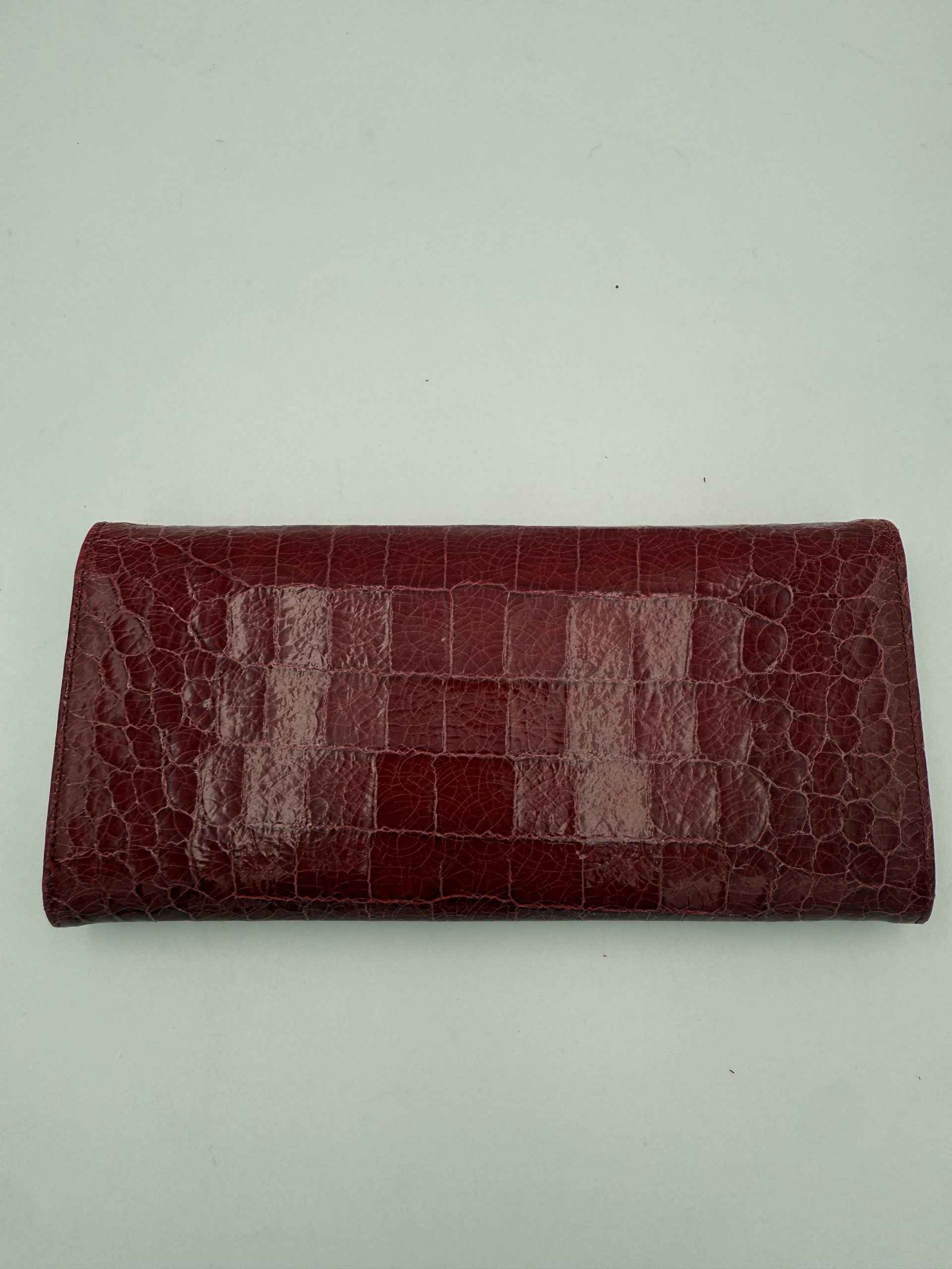 Miu Miu MIU MIU Rosso Crocodile Print Leather Wallet