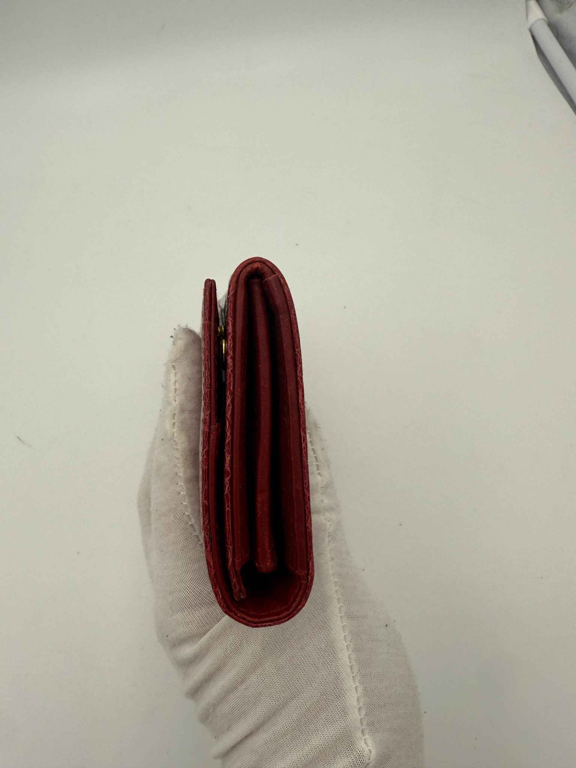 Miu Miu MIU MIU Rosso Crocodile Print Leather Wallet