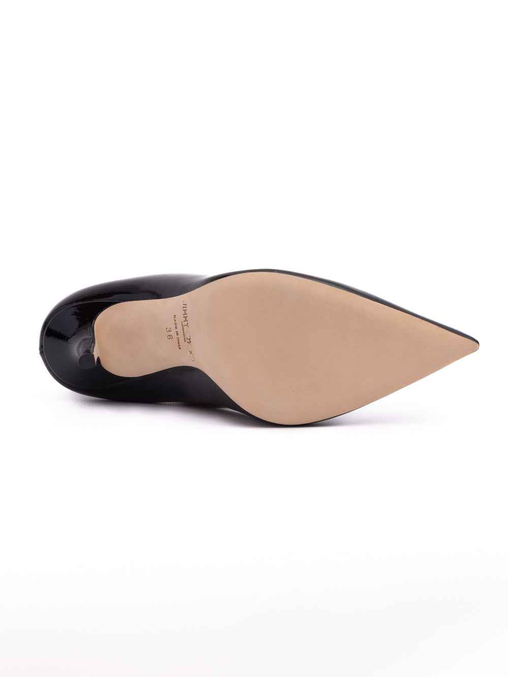 Jimmy Choo Black Patent Leather Diamond Talura 100 Pumps