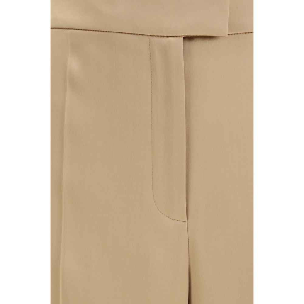 Valentino Garavani Beige Silk Dress Pants