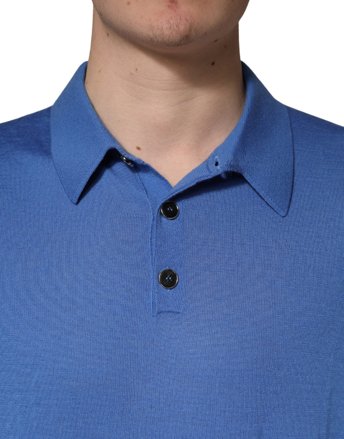 Dolce & Gabbana Blue Cashmere Short Sleeves Polo T-shirt