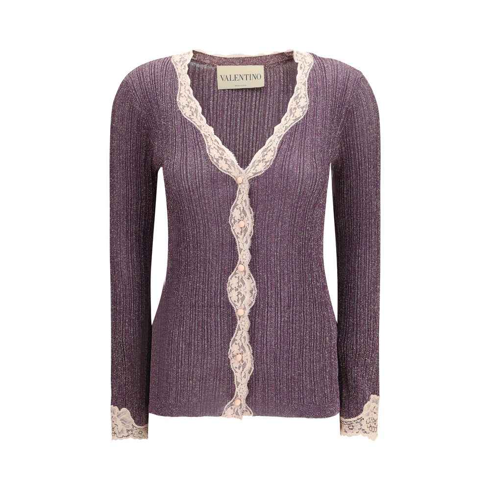 Valentino Garavani Purple Viscose Cardigan