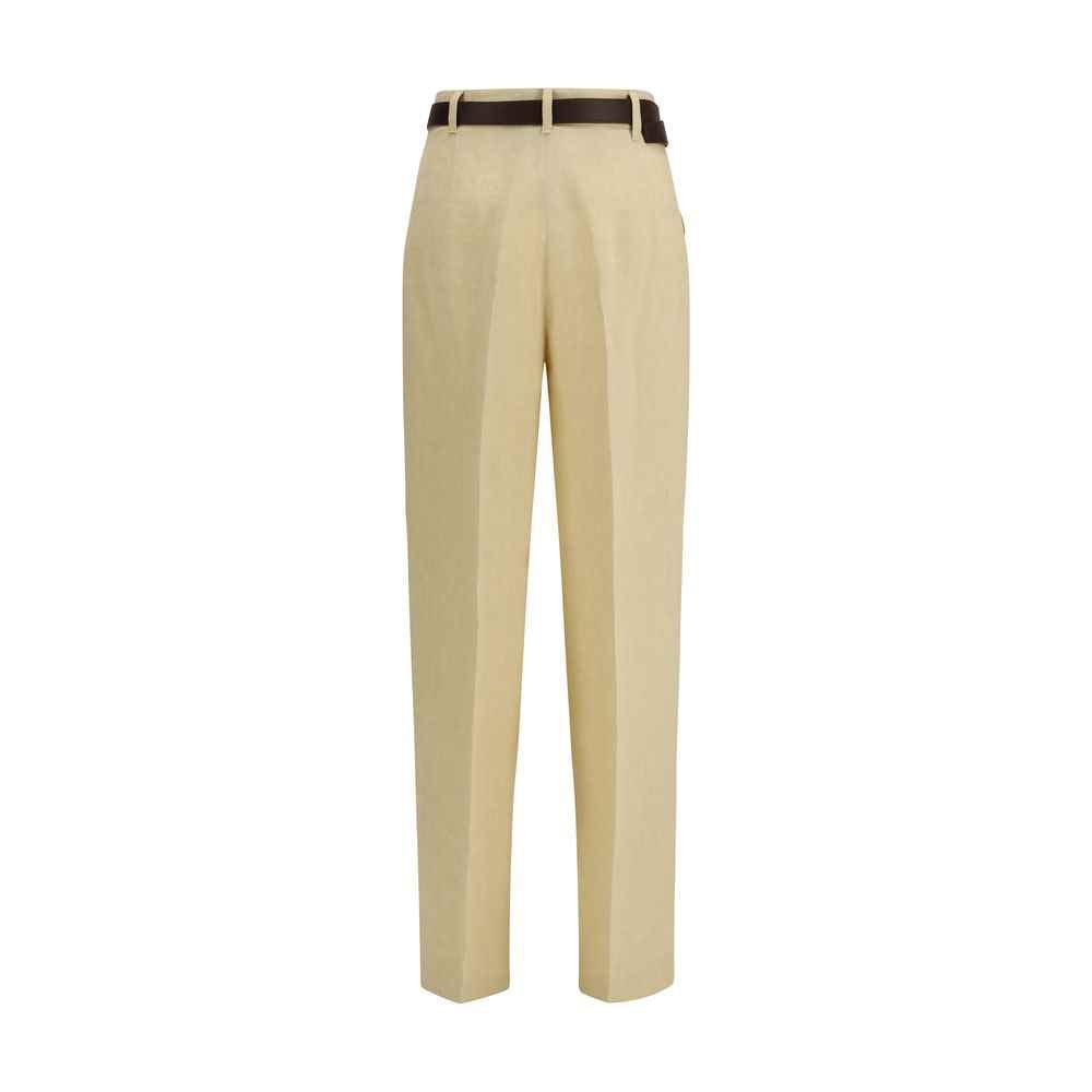 Max Mara Beige Linen Casual Pants