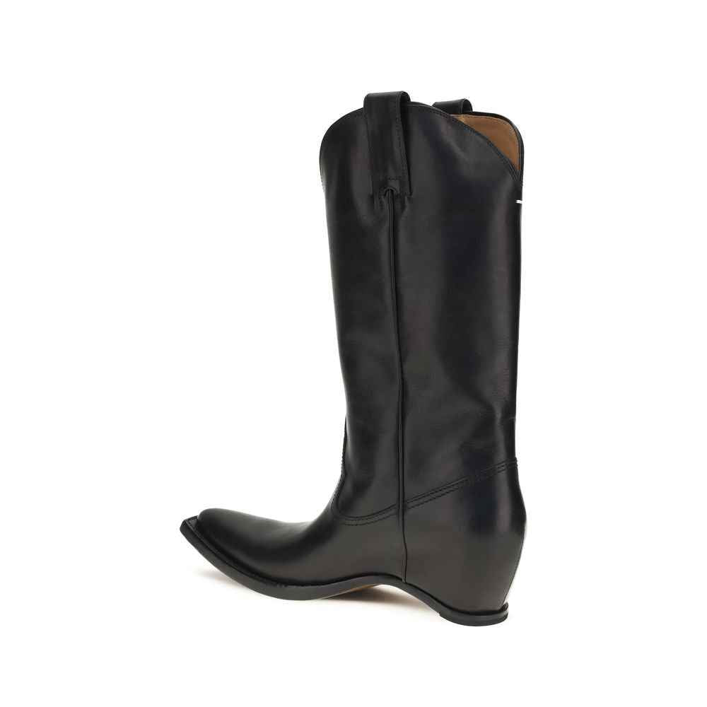 Maison Margiela Black Calf Leather Bos Taurus Ankle Boots