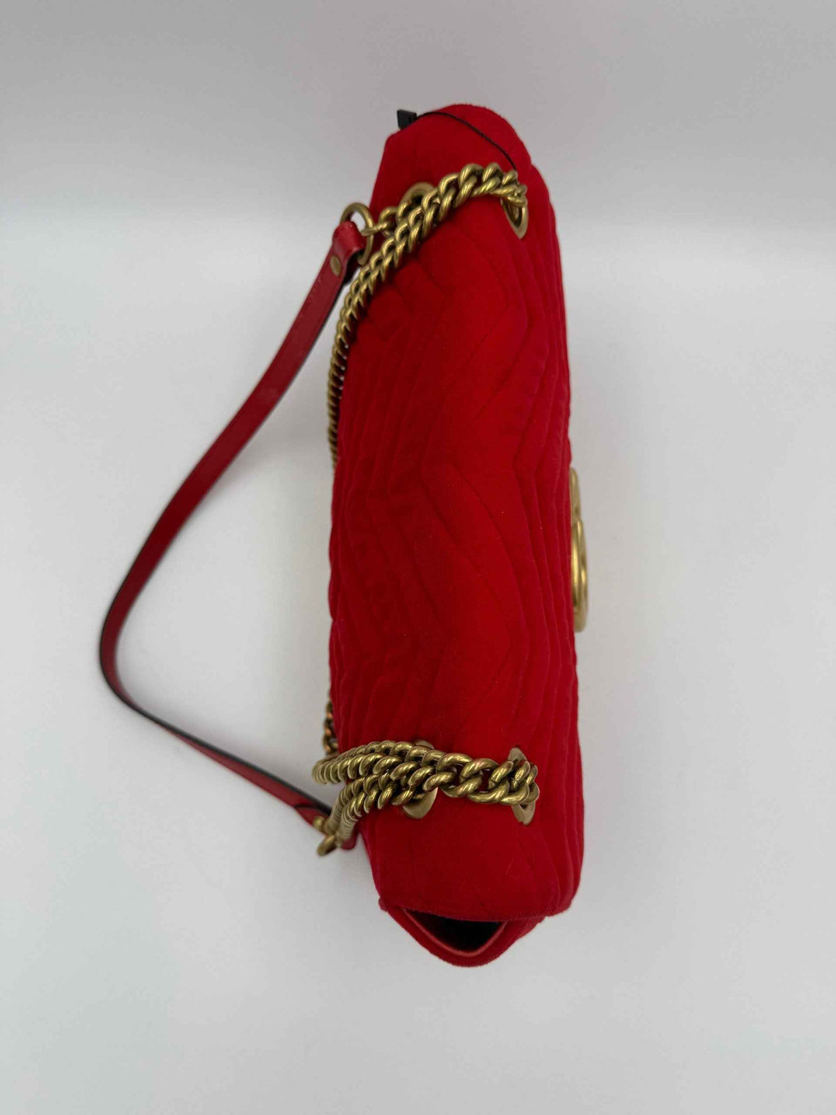Gucci GUCCI MARMONT Red Velvet Handbag
