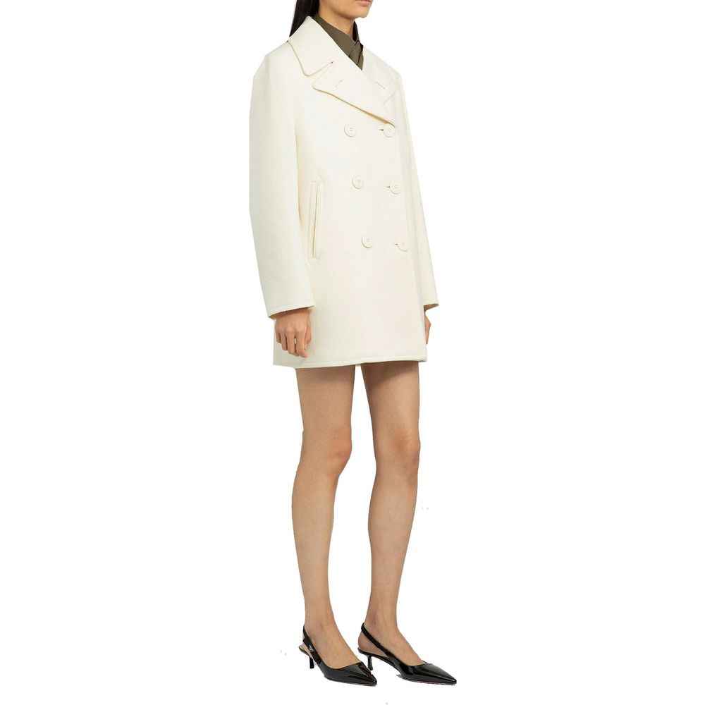 Prada White Wool Coat