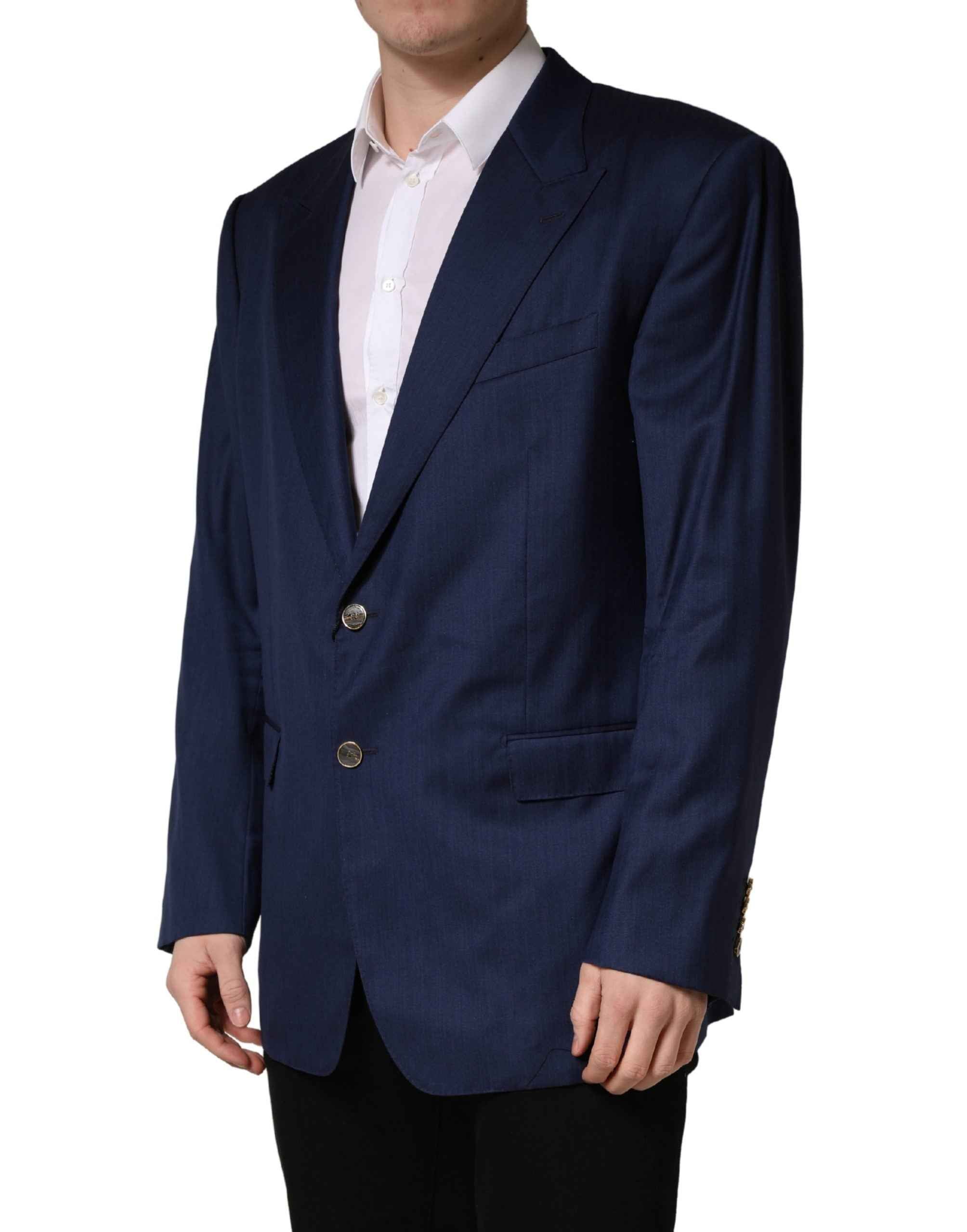 Dolce & Gabbana Blue Single Breasted 2 Button Suit Jacket