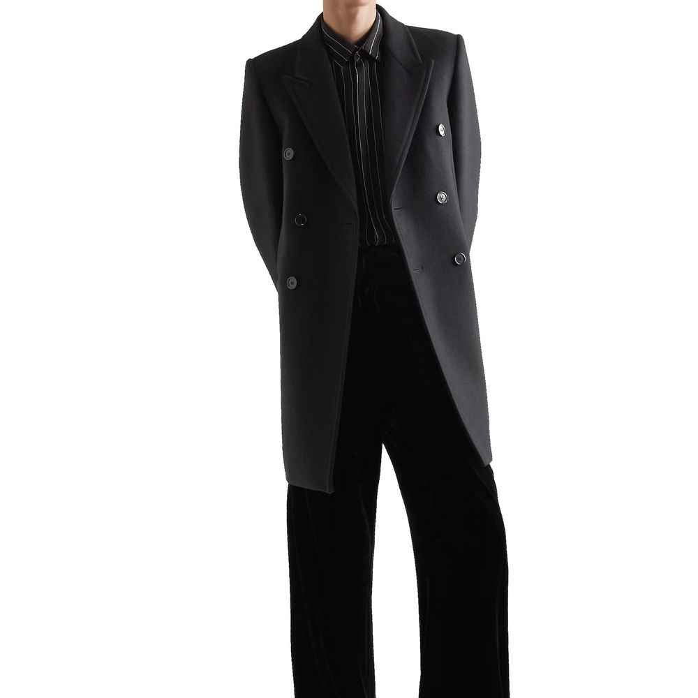 Saint Laurent Black Wool Coat