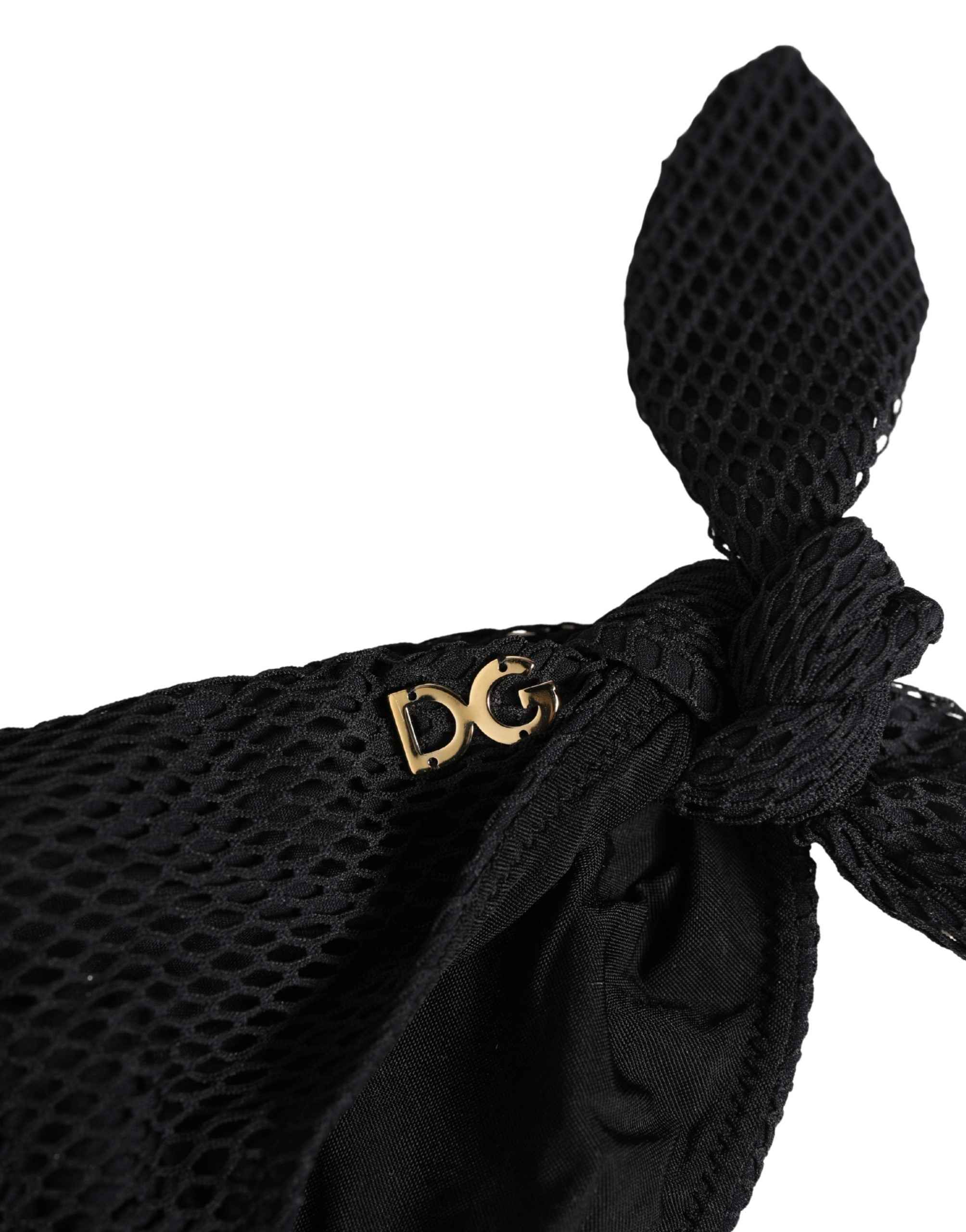 Dolce & Gabbana Swimwear Black Side-Tie Bikini Bottom DG Logo