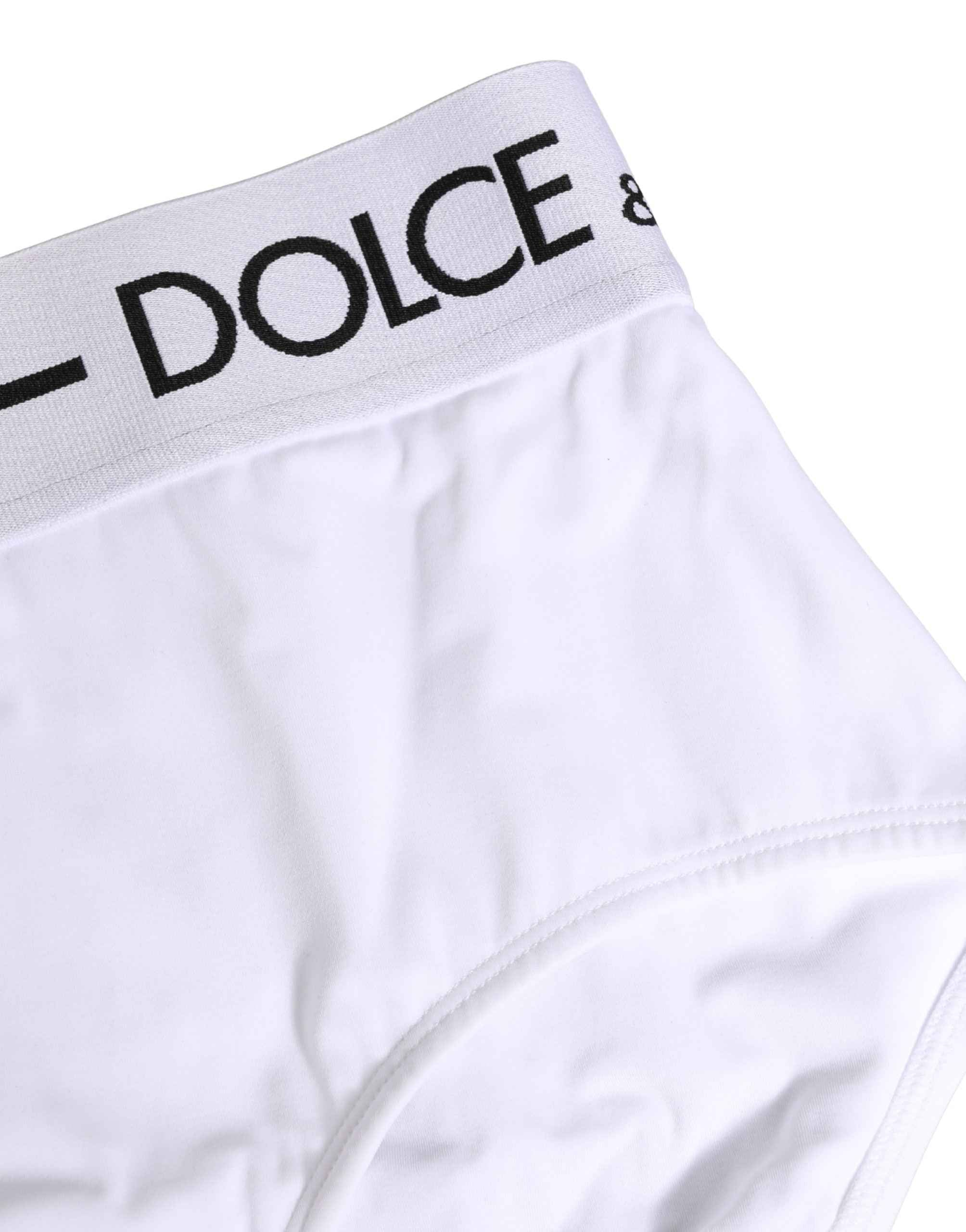 Dolce & Gabbana White Nylon Logo Waistband Panty Underwear