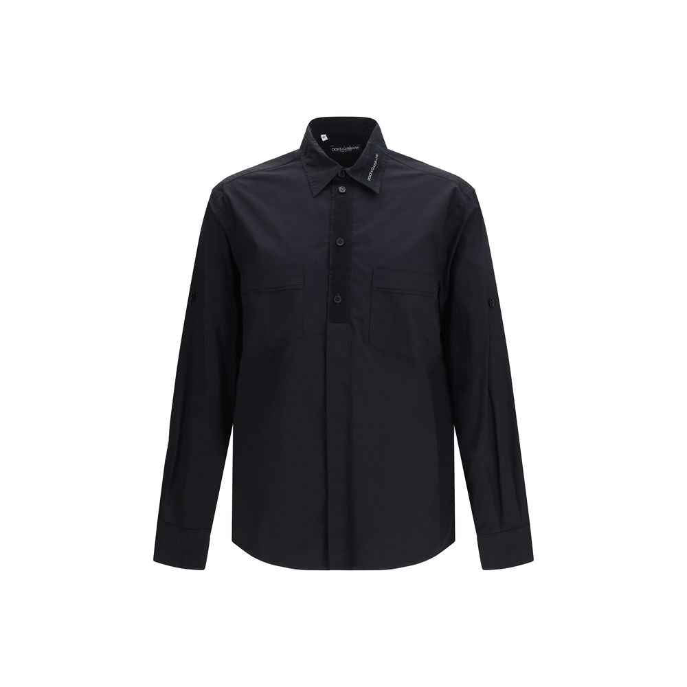 Dolce & Gabbana Black Cotton Dress Shirt