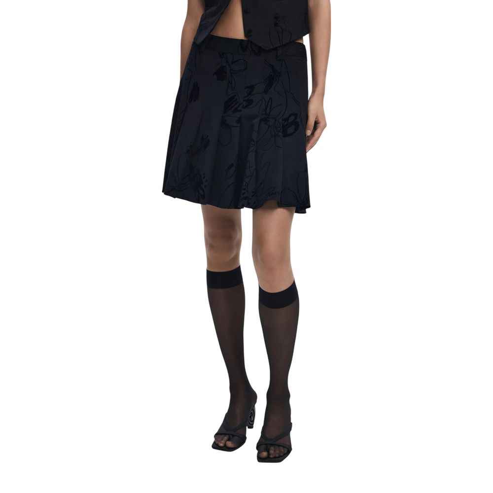 Desigual Black Polyester Mini Skirt