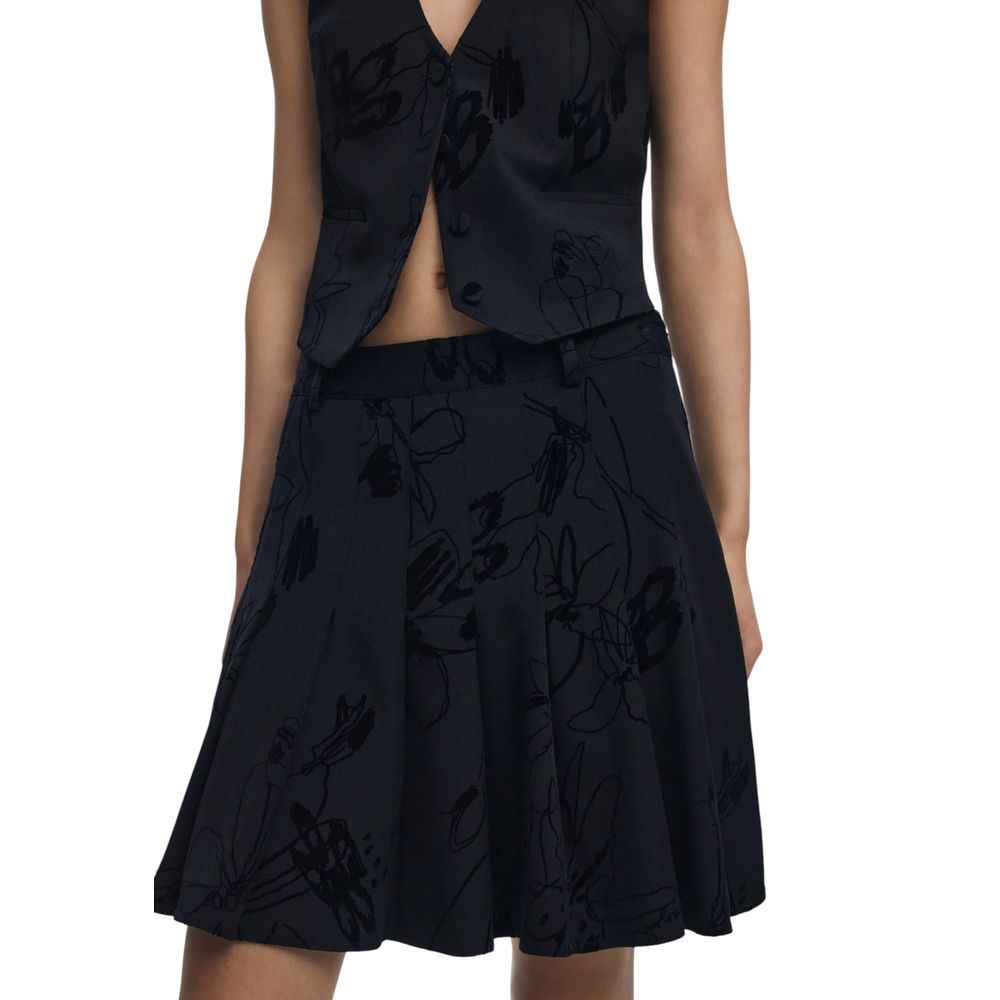 Desigual Black Polyester Mini Skirt