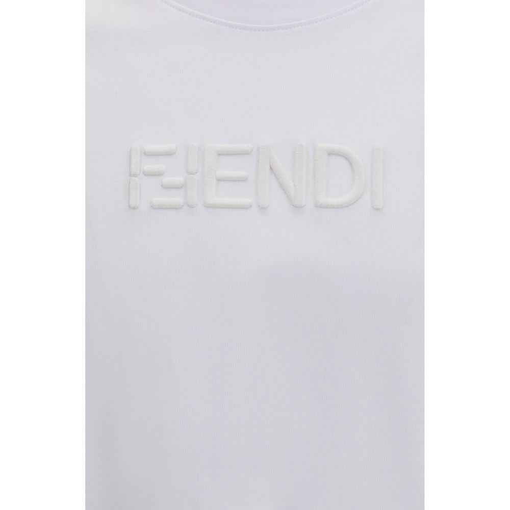 Fendi White Cotton T-Shirt