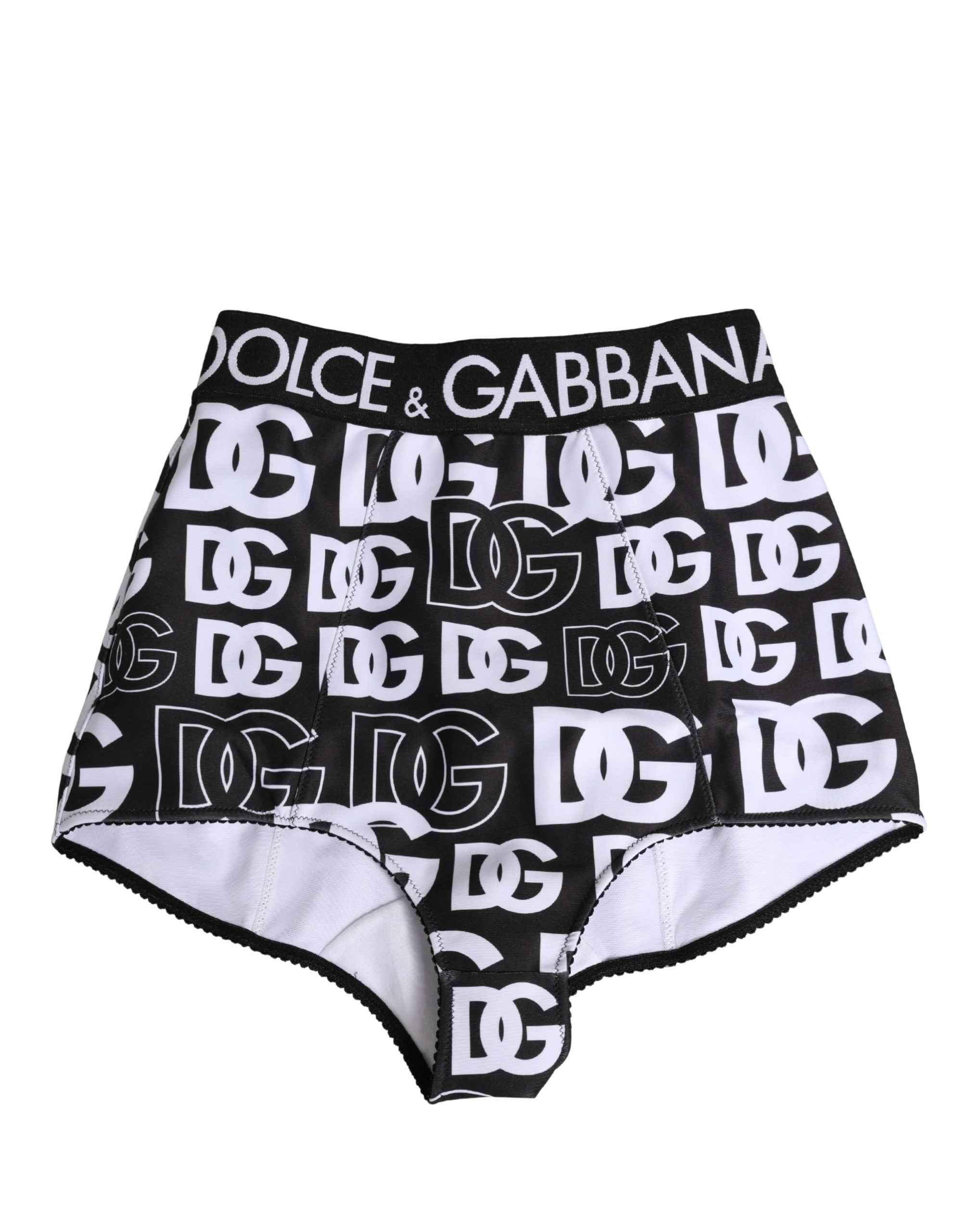Dolce & Gabbana Black White DG Logo Waistband Girdle Underwear
